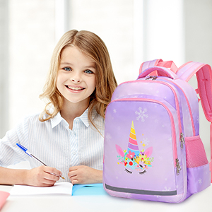 Girls School Backpacks for Elementary School Bookbag 3 in 1 Unicorn Backpack Set girls School Bag 